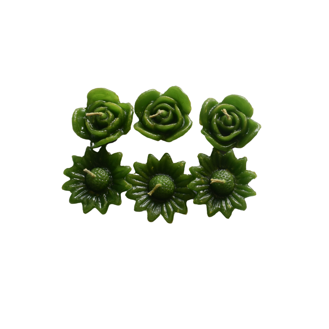 Flower shaped candle for festival – 3 pieces
